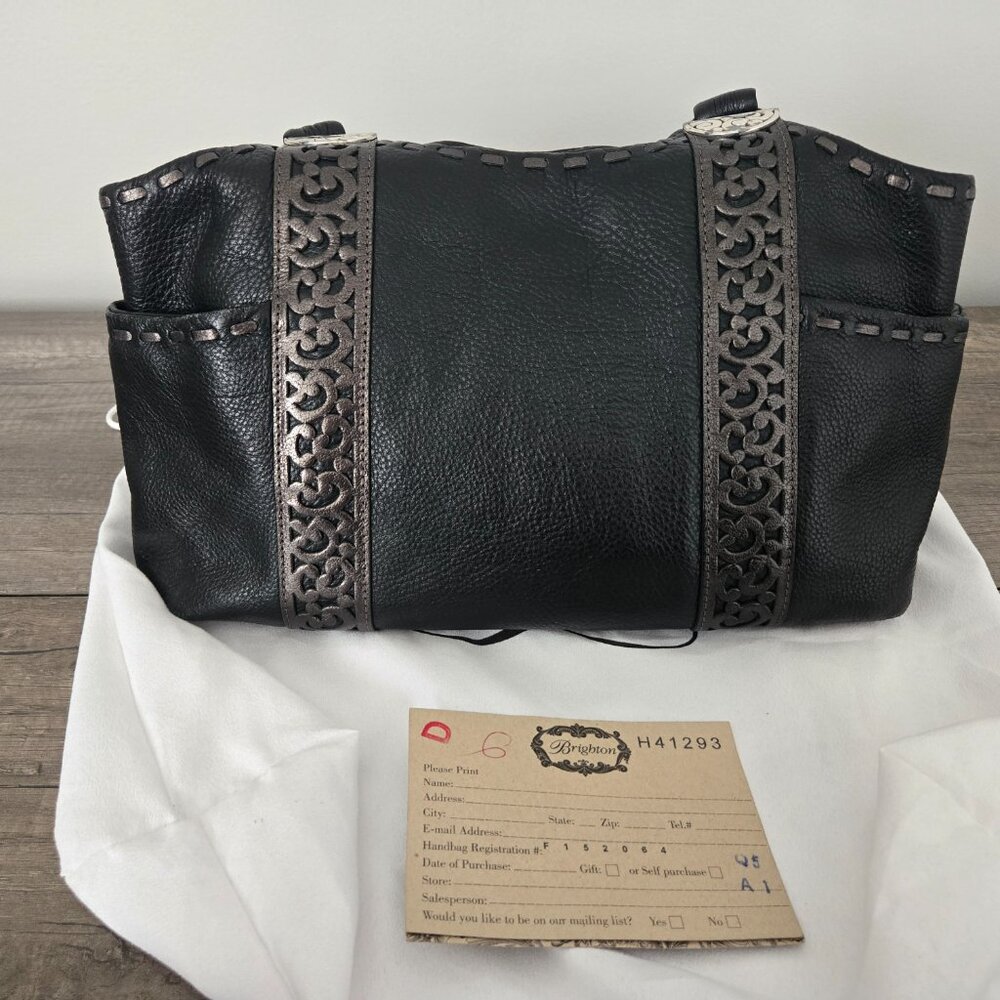 ✨ Brighton Black Leather Shoulder Bag ✨ - Picture 2 of 14